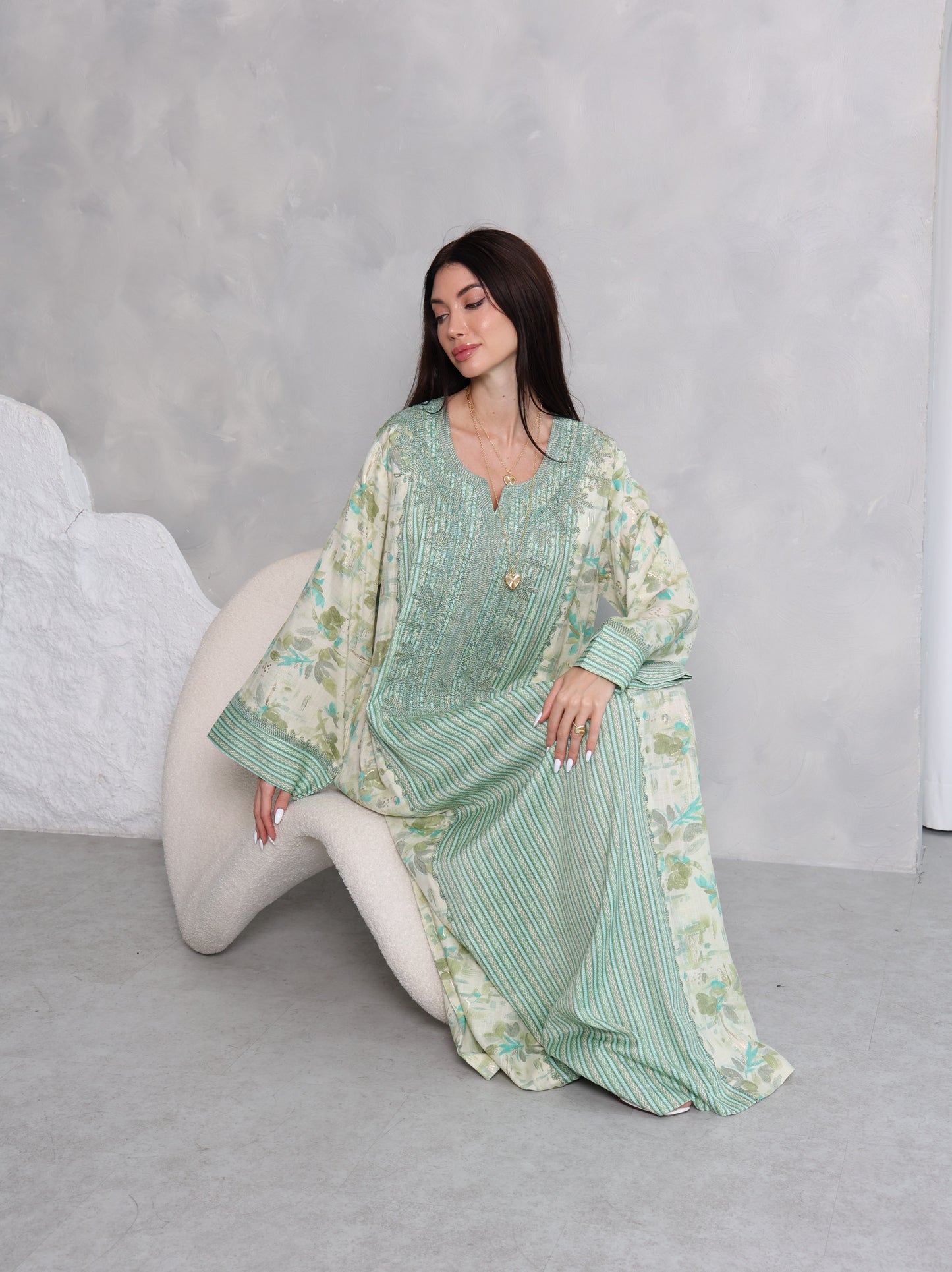Mint Botanical Kaftan