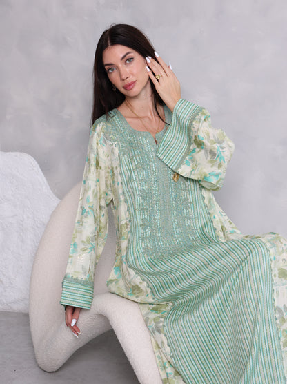 Mint Botanical Kaftan