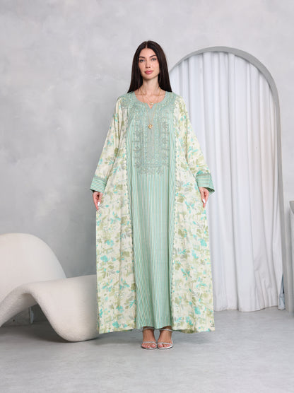 Mint Botanical Kaftan