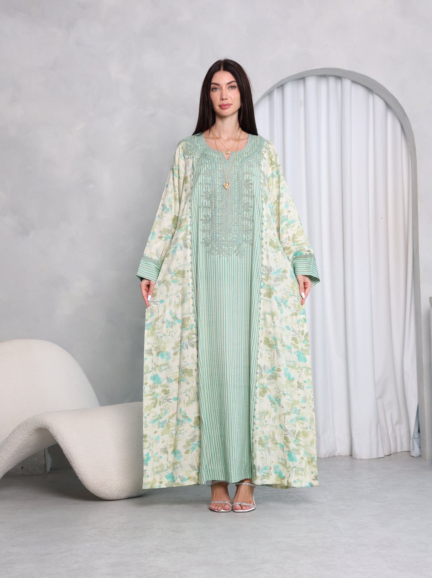 Mint Botanical Kaftan
