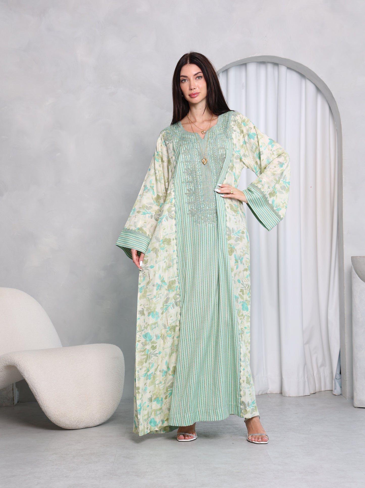 Mint Botanical Kaftan