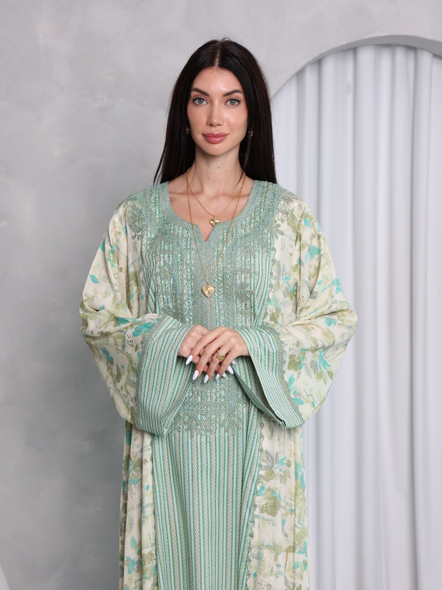 Mint Botanical Kaftan