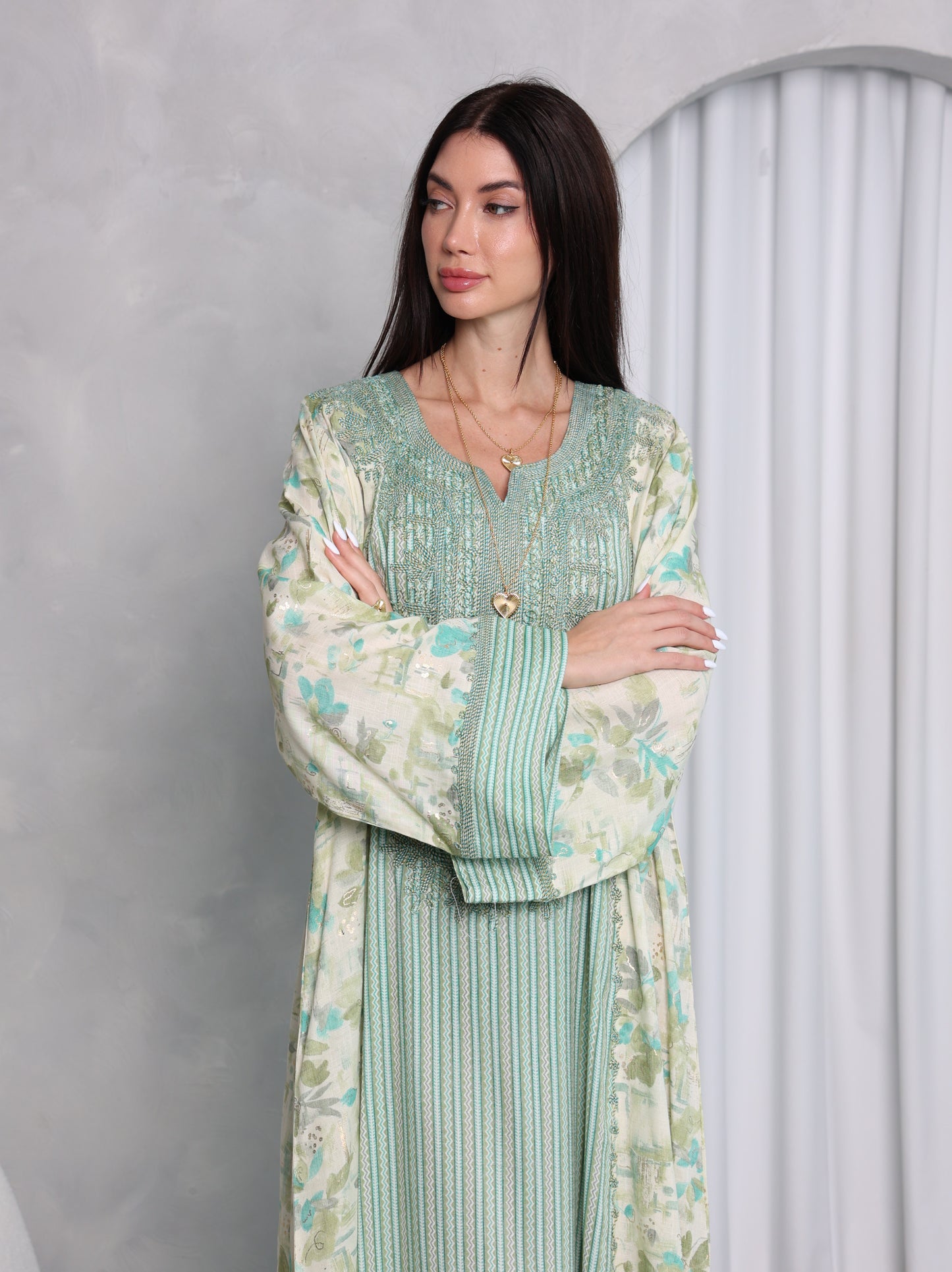 Mint Botanical Kaftan