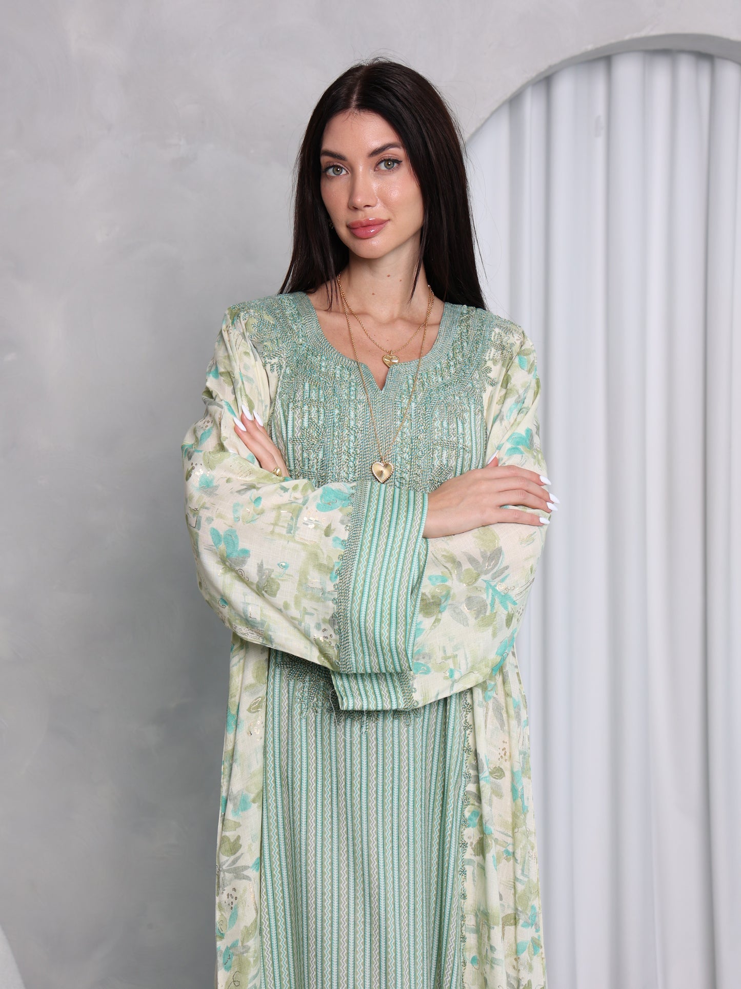 Mint Botanical Kaftan