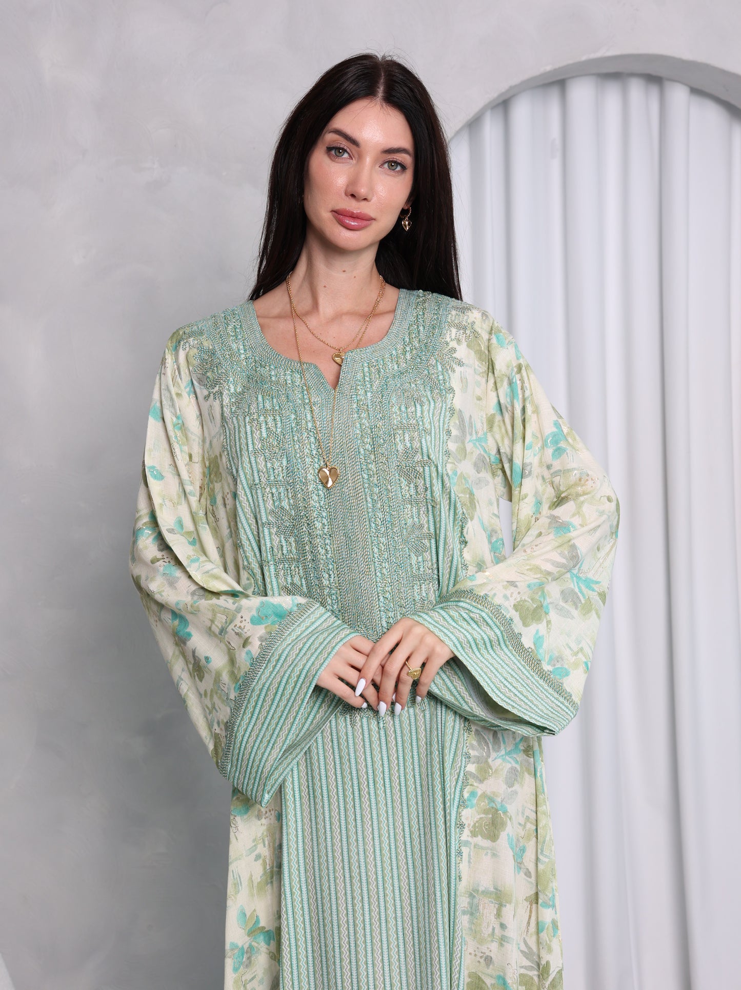 Mint Botanical Kaftan