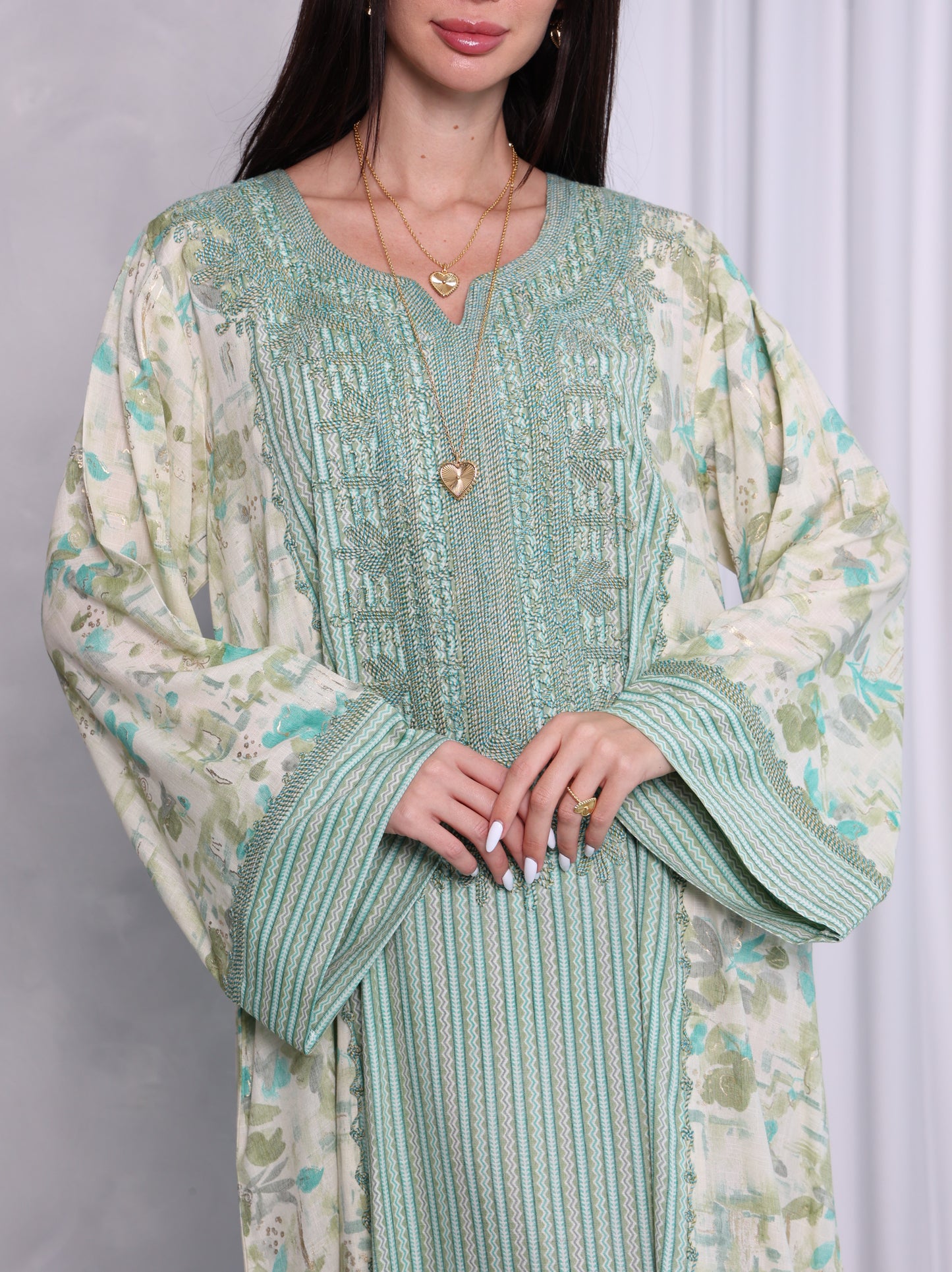 Mint Botanical Kaftan