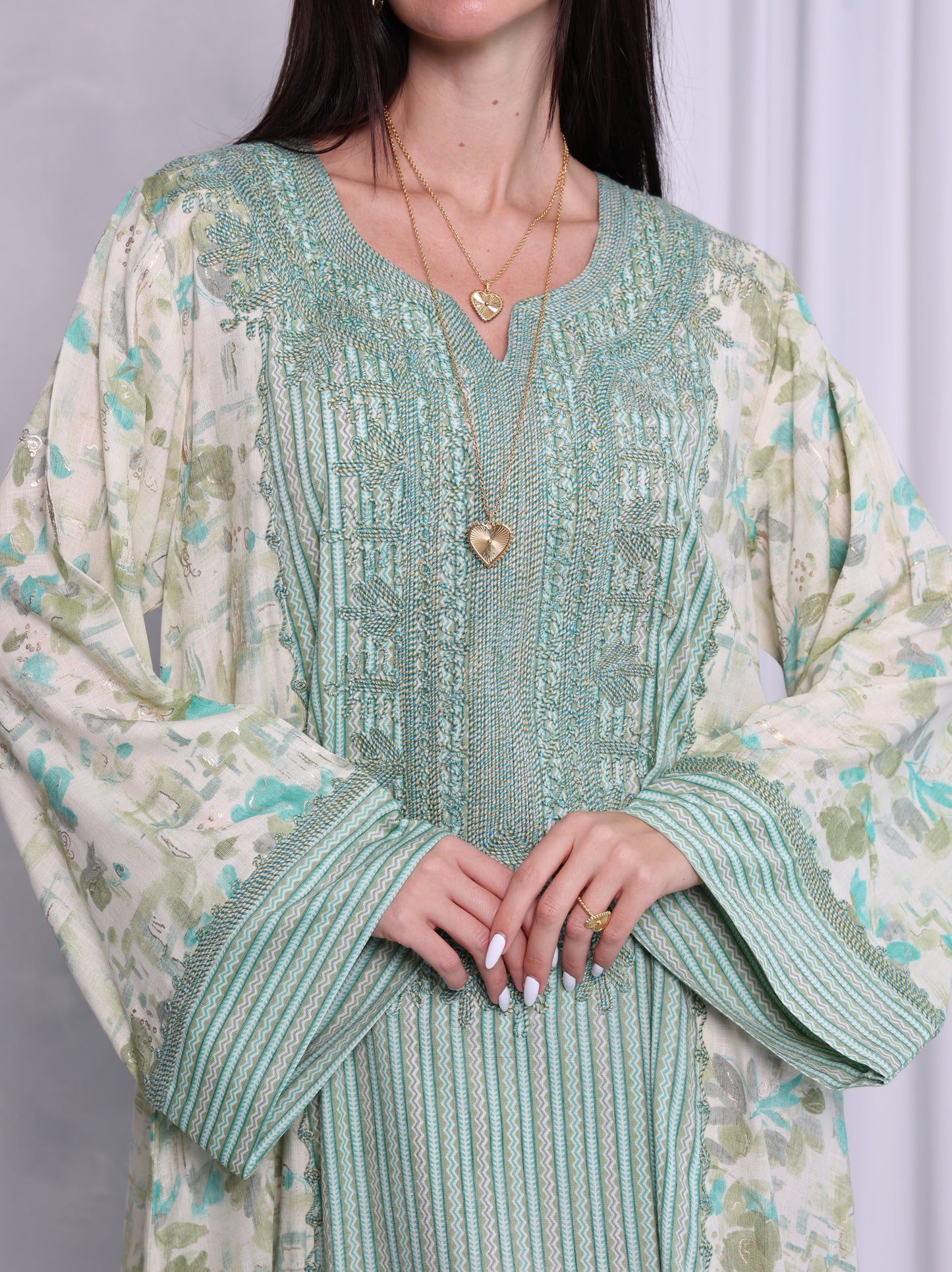Mint Botanical Kaftan