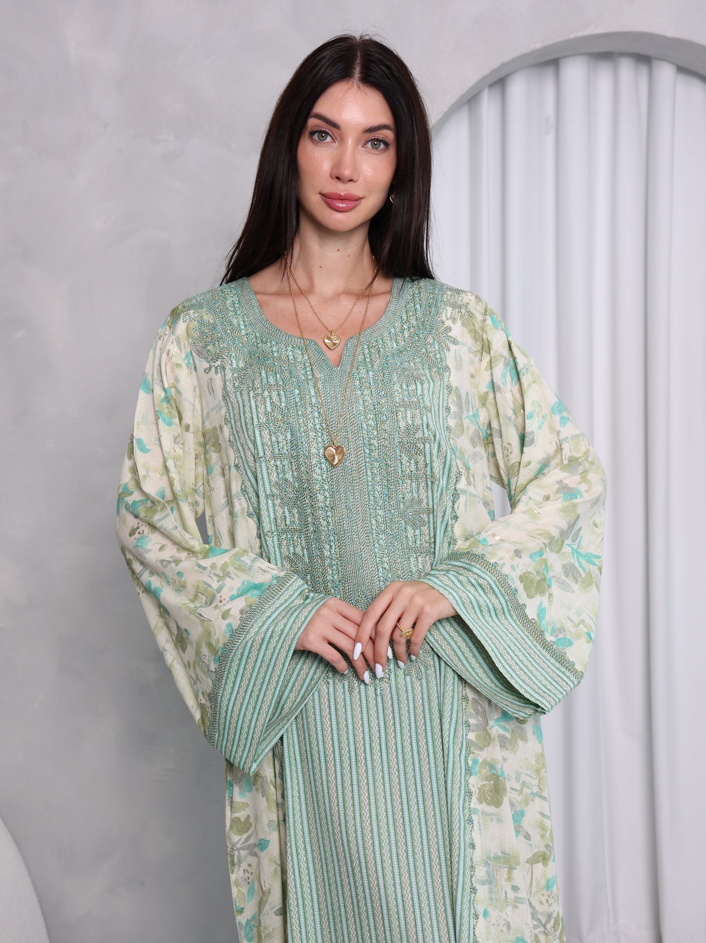 Mint Botanical Kaftan