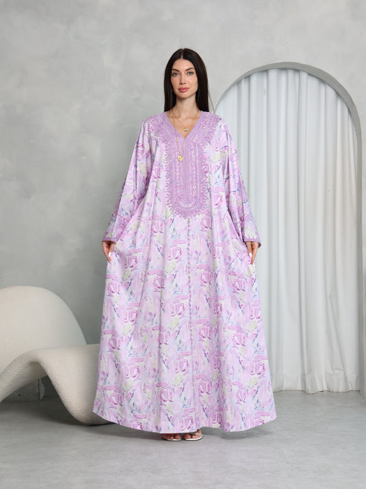 Lavender Abstract Kaftan