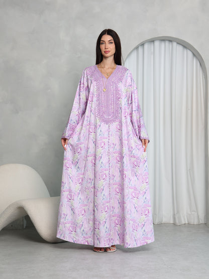 Lavender Abstract Kaftan