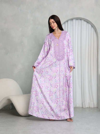 Lavender Abstract Kaftan