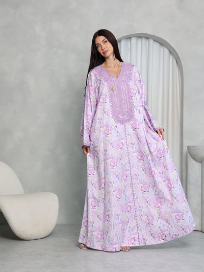 Lavender Abstract Kaftan