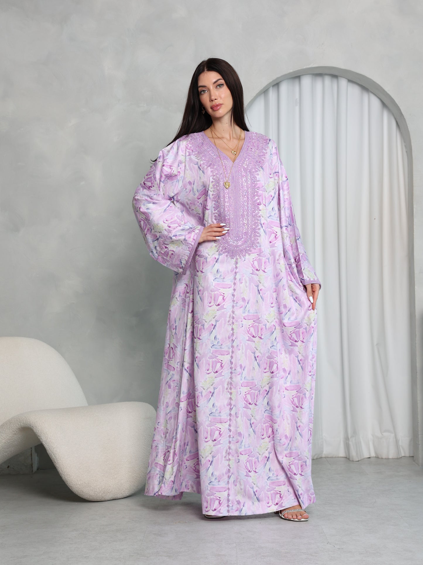 Lavender Abstract Kaftan