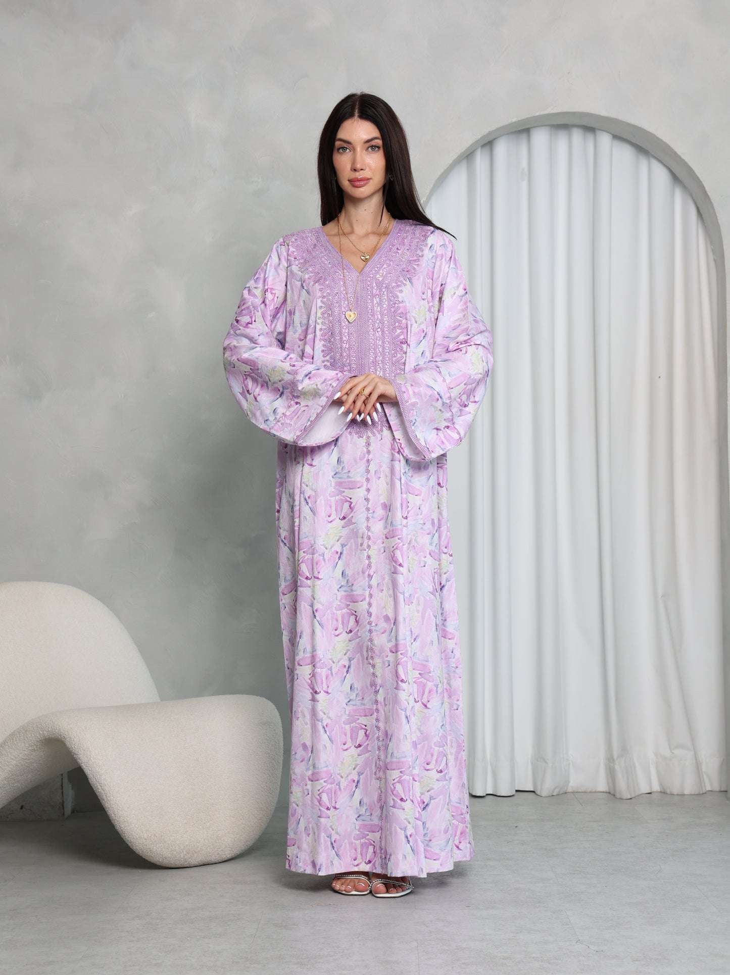 Lavender Abstract Kaftan