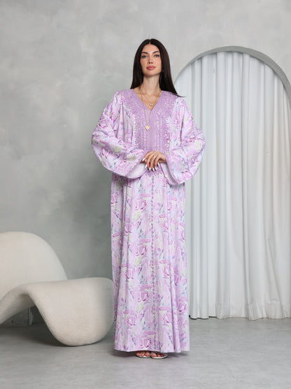 Lavender Abstract Kaftan
