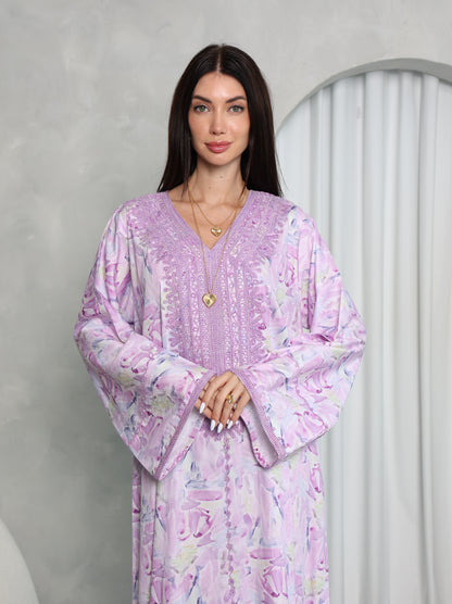 Lavender Abstract Kaftan