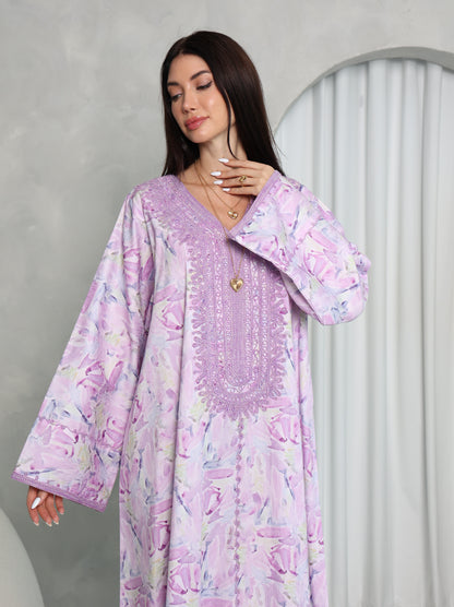 Lavender Abstract Kaftan