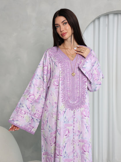 Lavender Abstract Kaftan