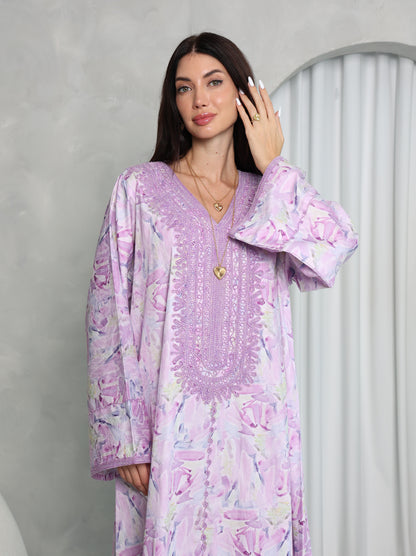Lavender Abstract Kaftan