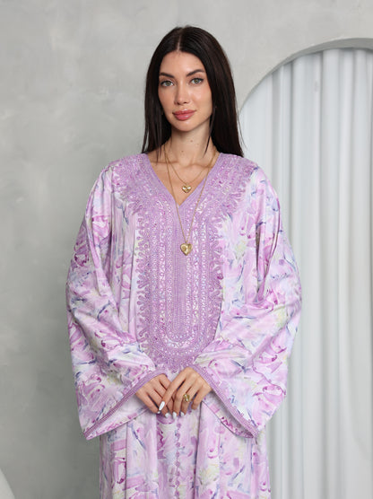 Lavender Abstract Kaftan