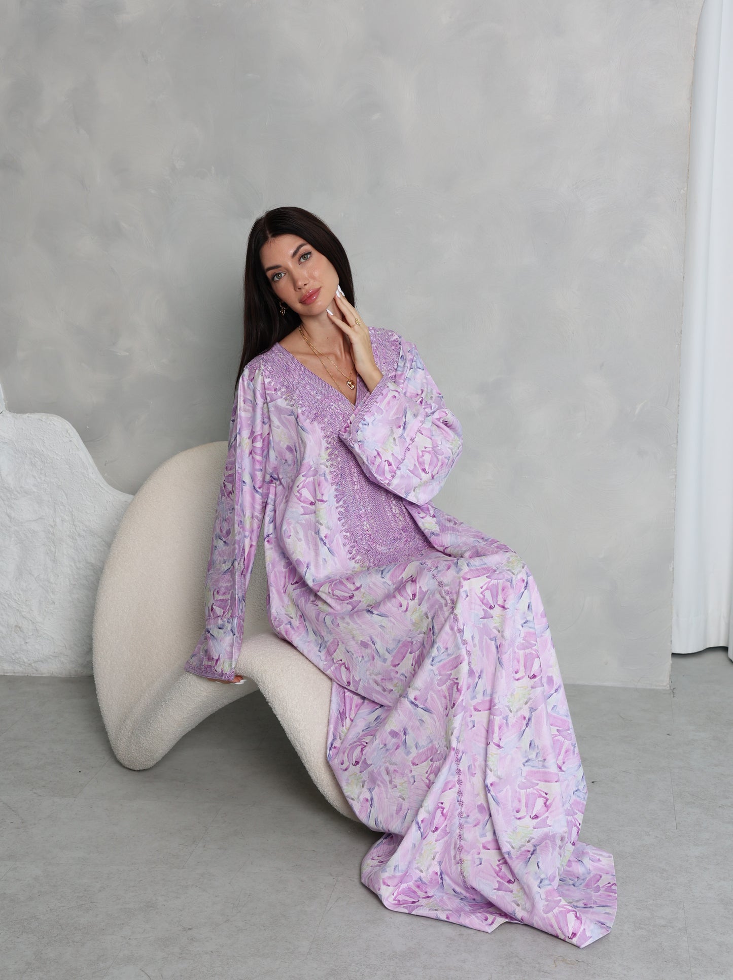 Lavender Abstract Kaftan