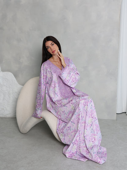 Lavender Abstract Kaftan