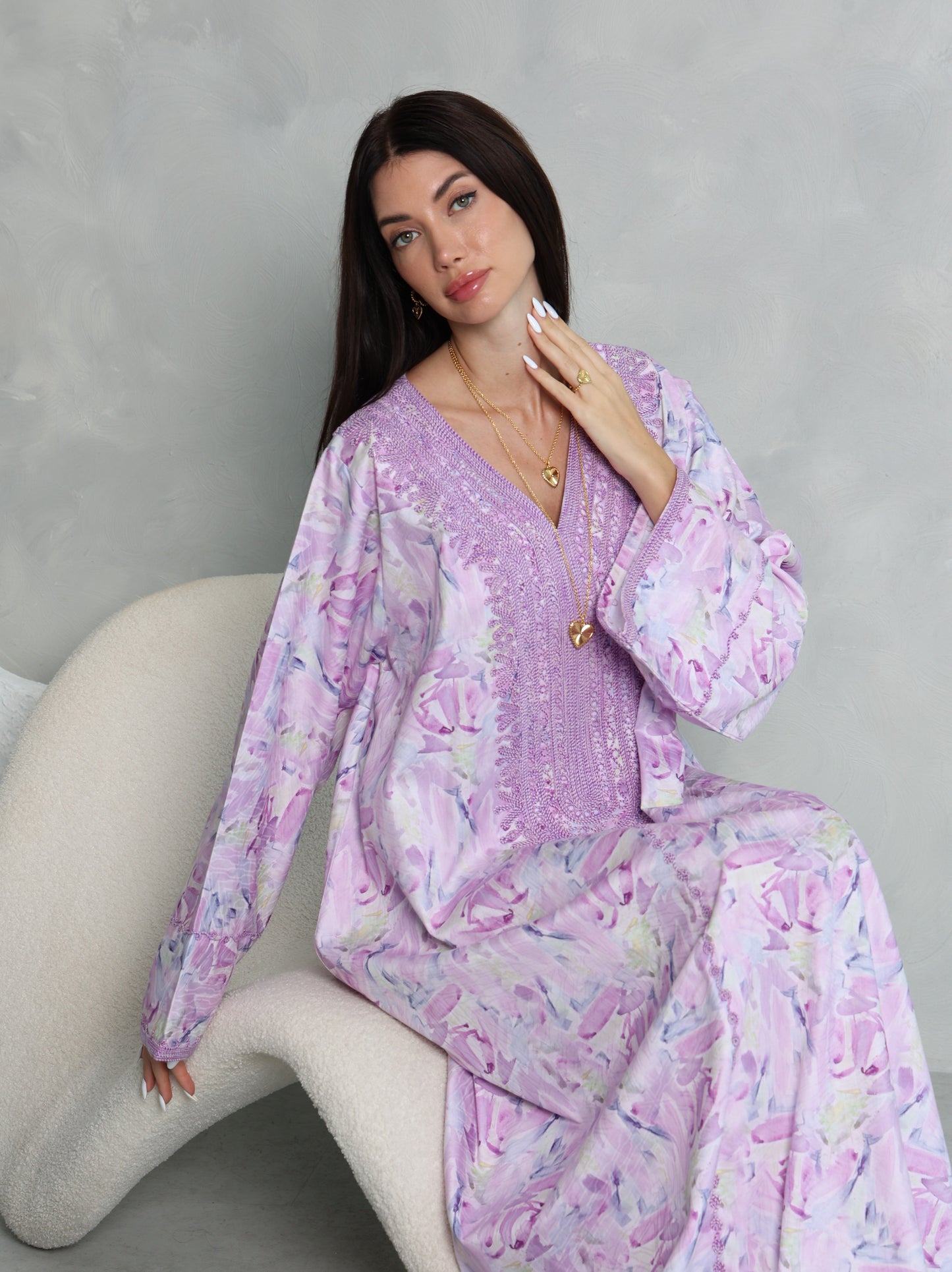 Lavender Abstract Kaftan