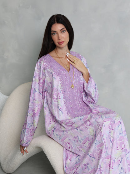 Lavender Abstract Kaftan