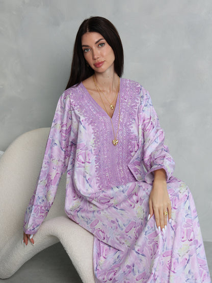 Lavender Abstract Kaftan