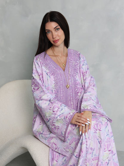 Lavender Abstract Kaftan