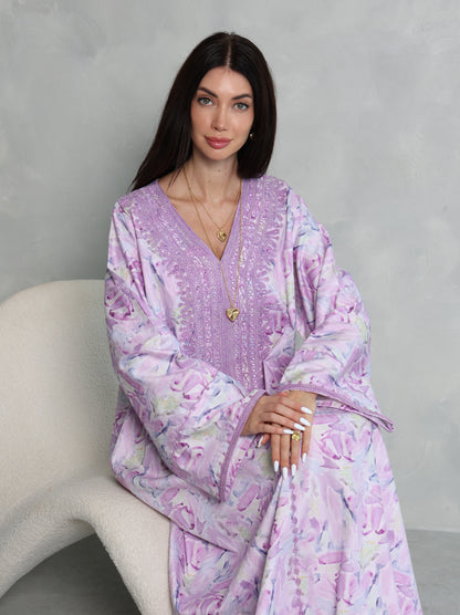 Lavender Abstract Kaftan