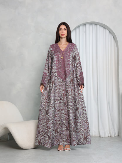 Plum Ikat Kaftan