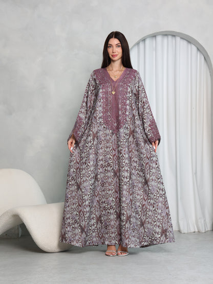 Plum Ikat Kaftan