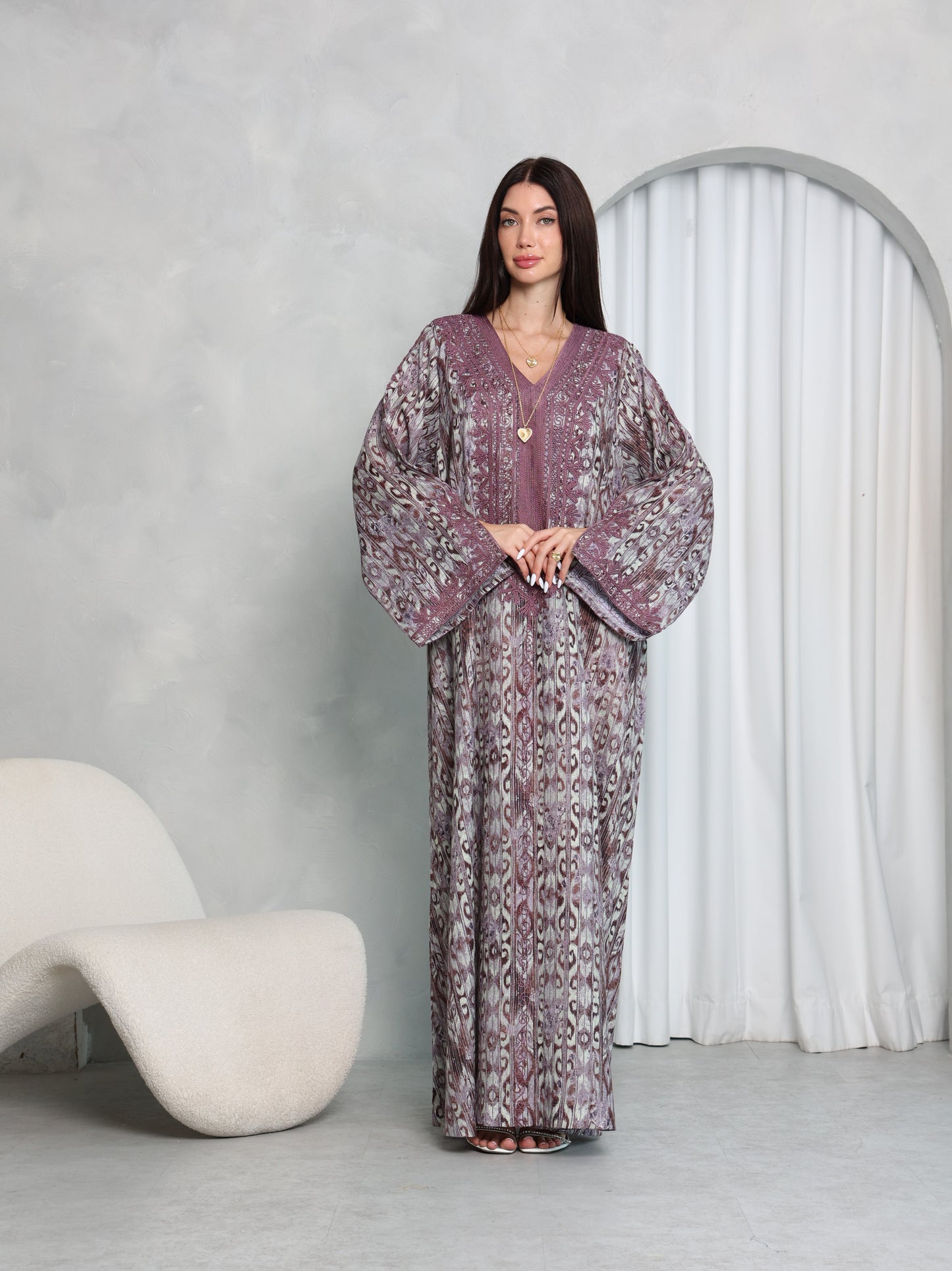 Plum Ikat Kaftan