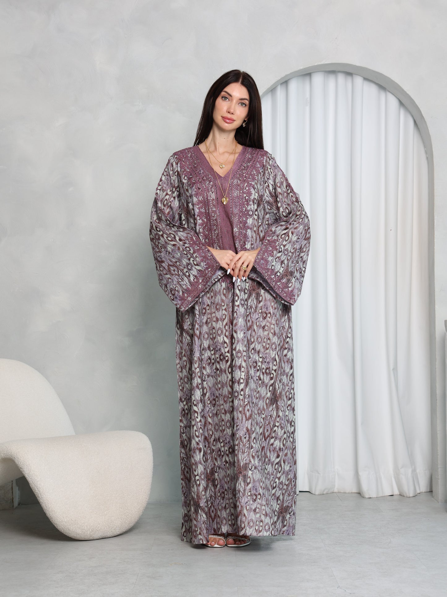 Plum Ikat Kaftan