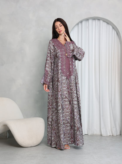 Plum Ikat Kaftan