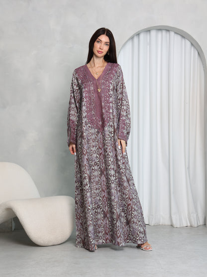 Plum Ikat Kaftan