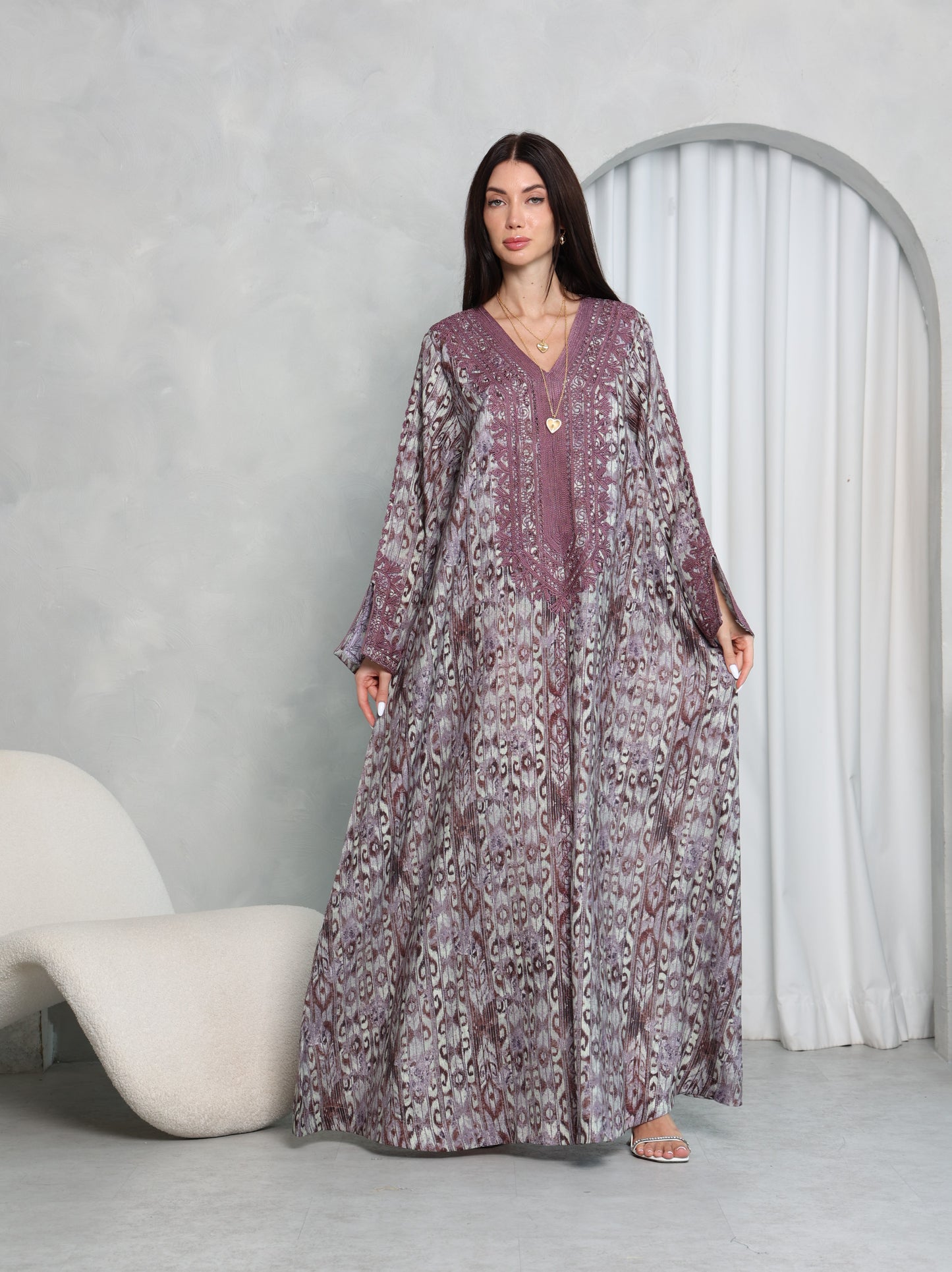Plum Ikat Kaftan