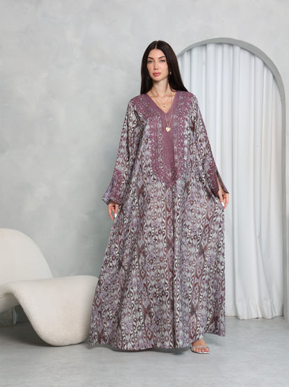 Plum Ikat Kaftan