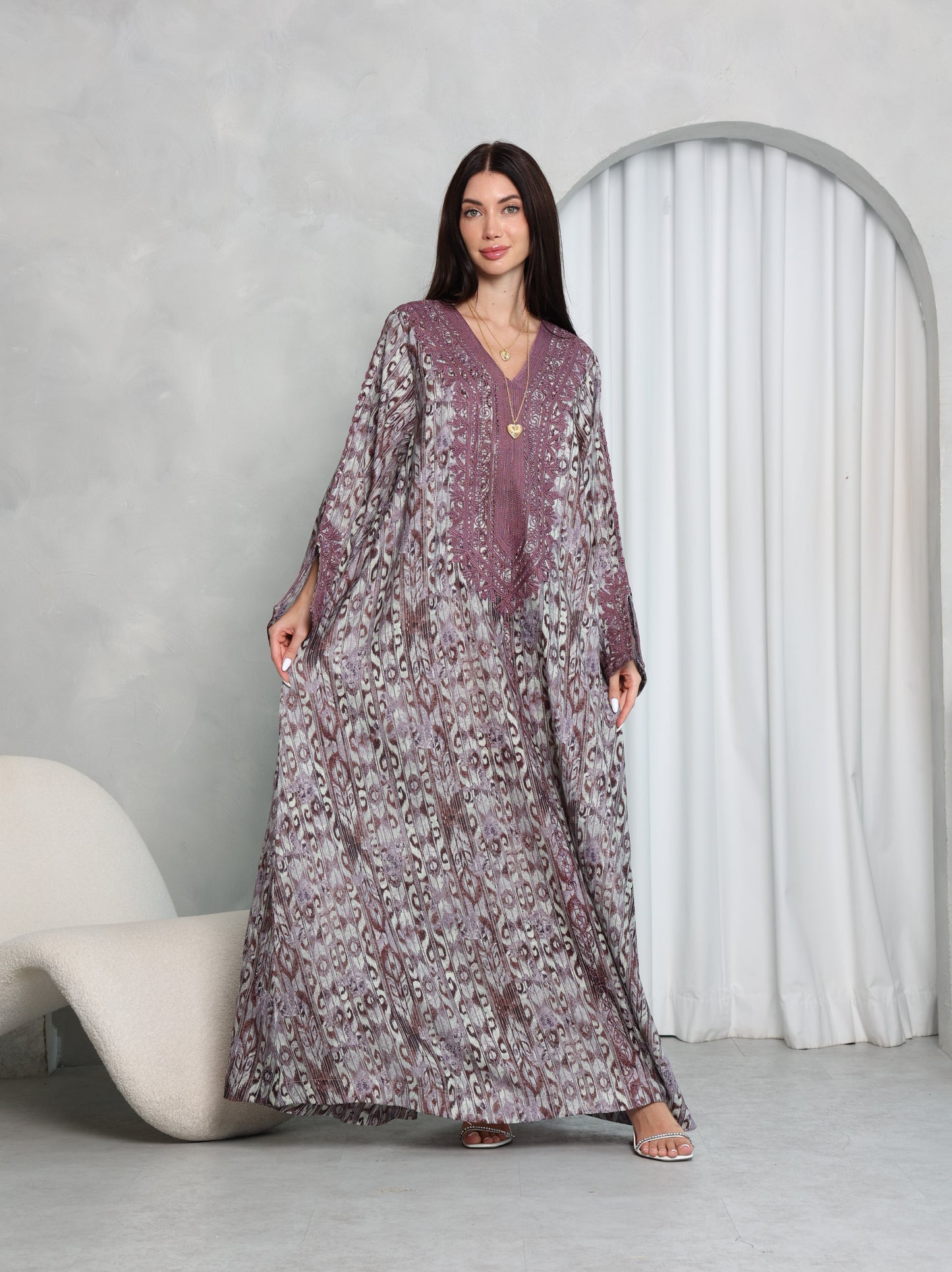Plum Ikat Kaftan