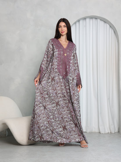 Plum Ikat Kaftan