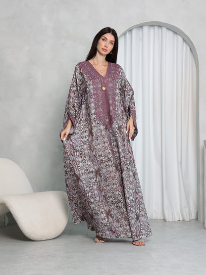 Plum Ikat Kaftan