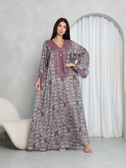 Plum Ikat Kaftan