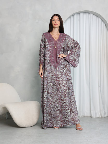 Plum Ikat Kaftan
