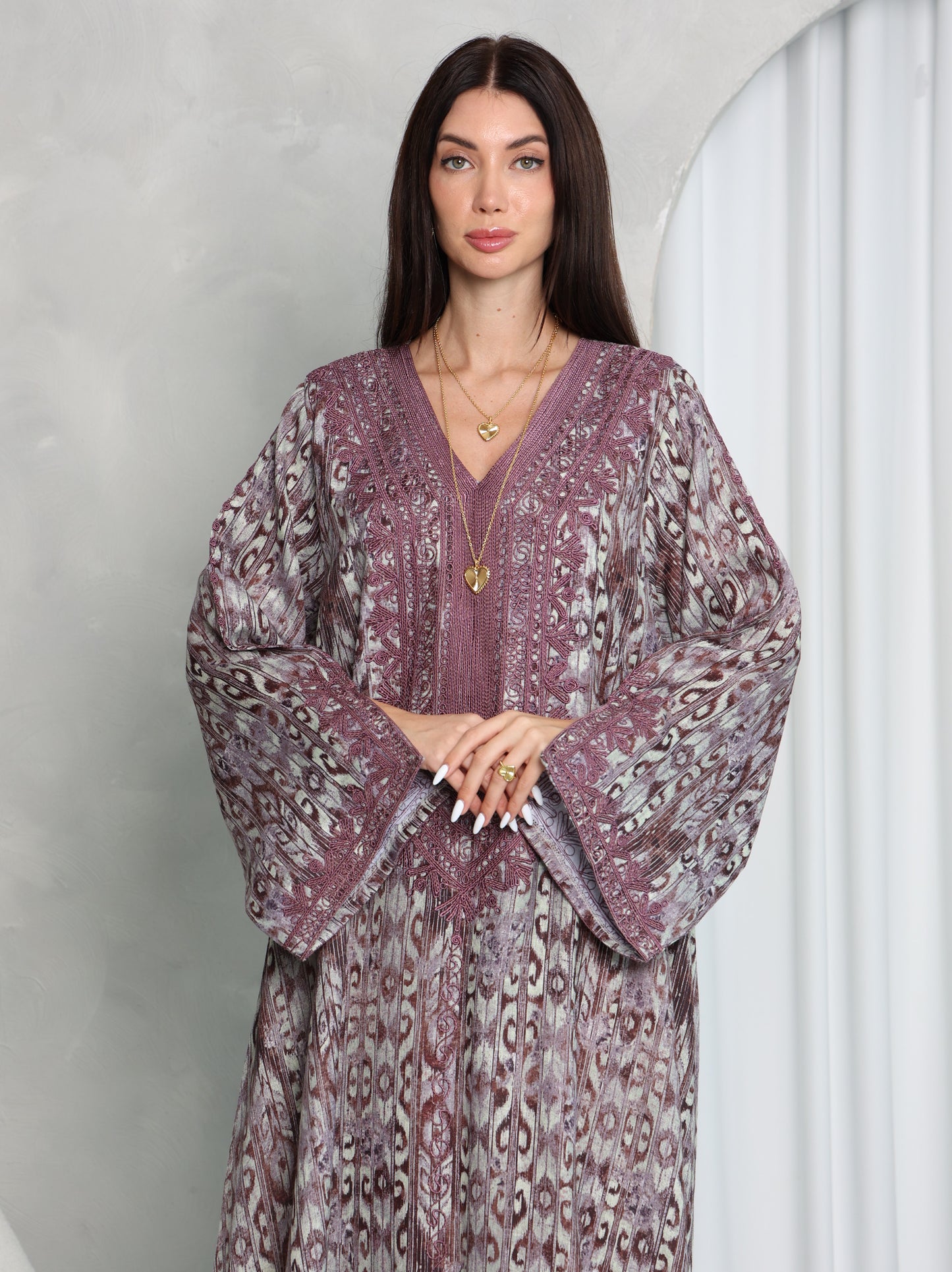Plum Ikat Kaftan