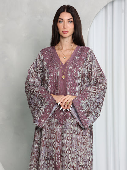 Plum Ikat Kaftan