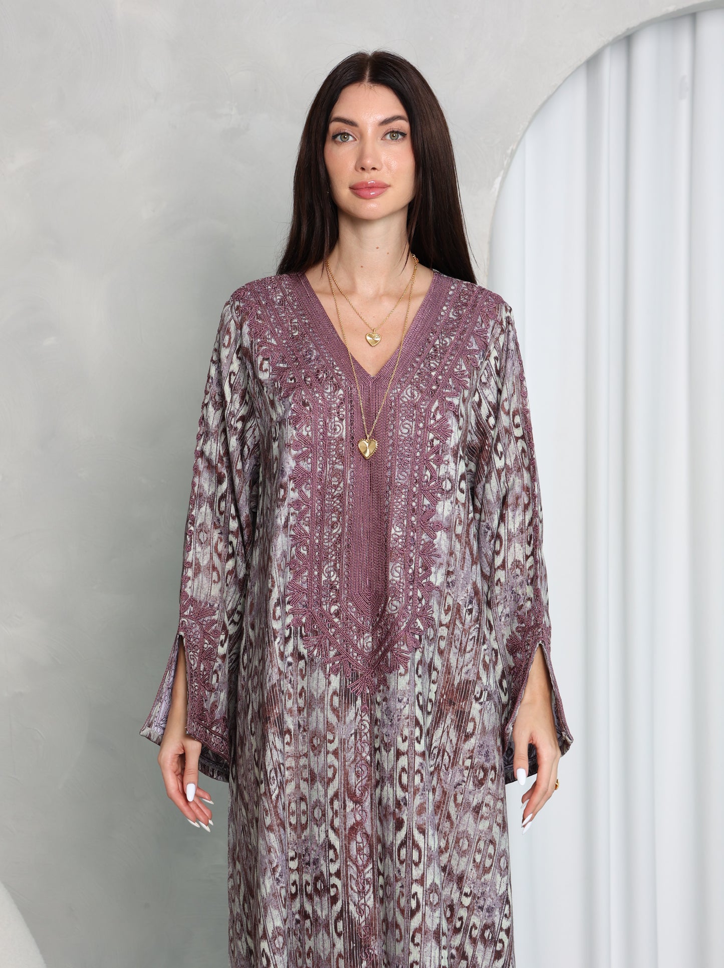 Plum Ikat Kaftan