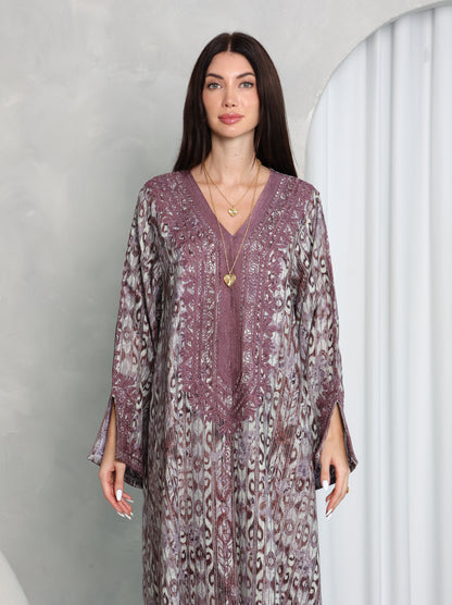 Plum Ikat Kaftan