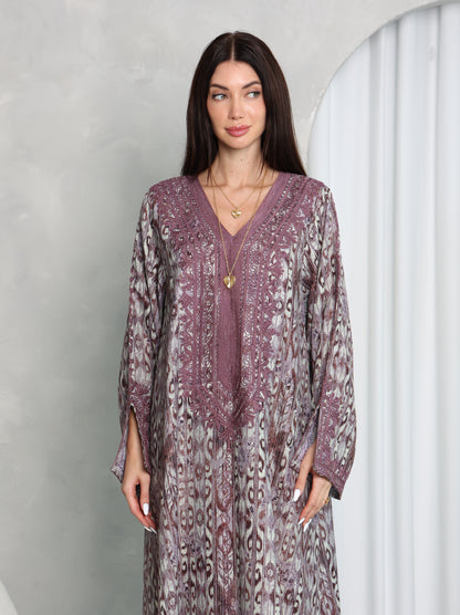 Plum Ikat Kaftan