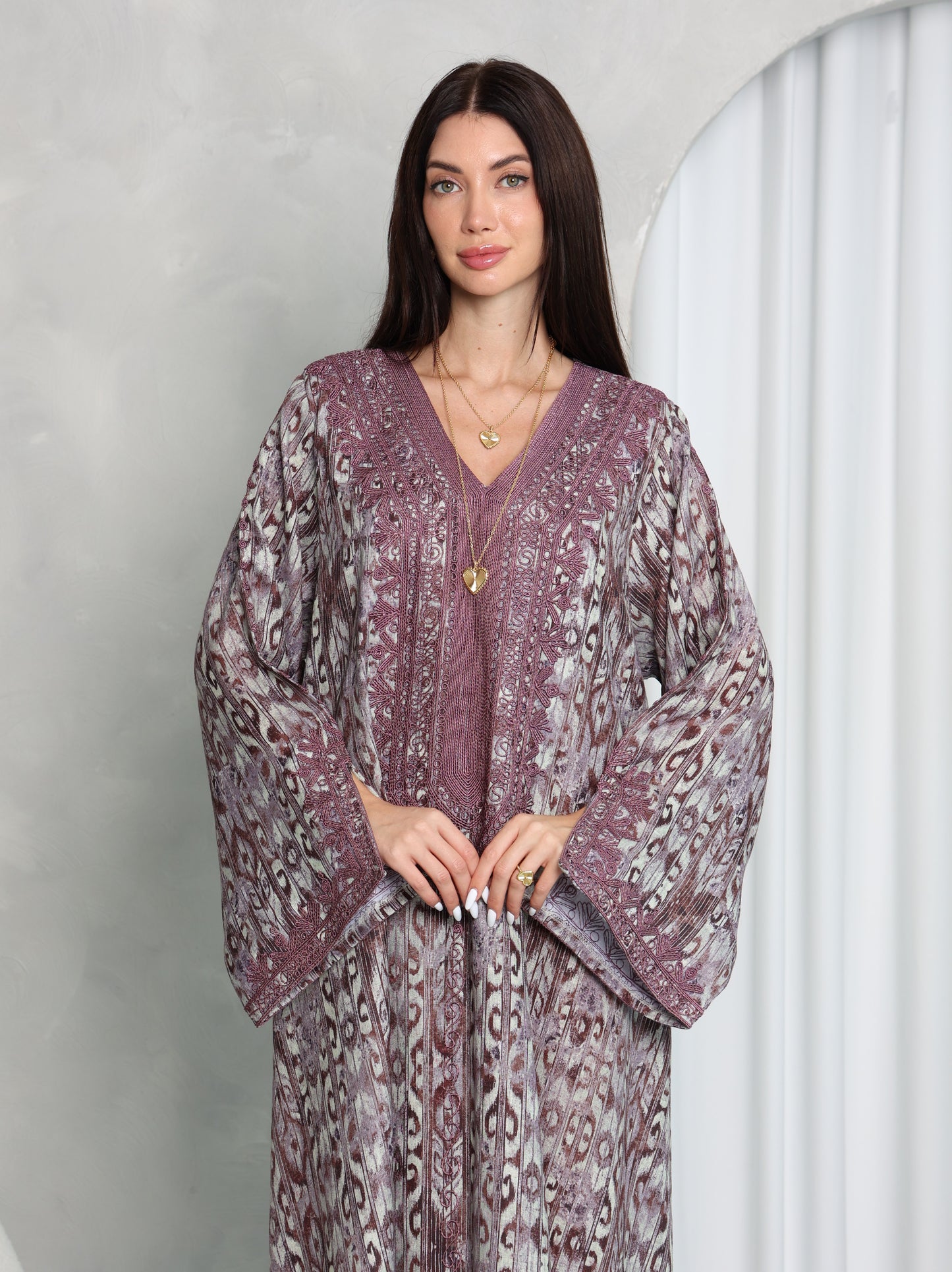 Plum Ikat Kaftan